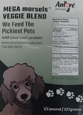 Veggie Blend Dog food label